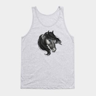 Horse Head - Gray Paint Tank Top